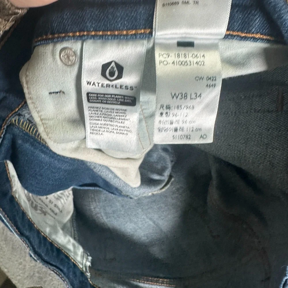 Levi's 541 Jeans Mens 38x34 Blue Cotton Denim‎ Straight Workwear Stretch Faded